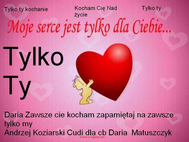 Moja piosenka  Kocham cię dario