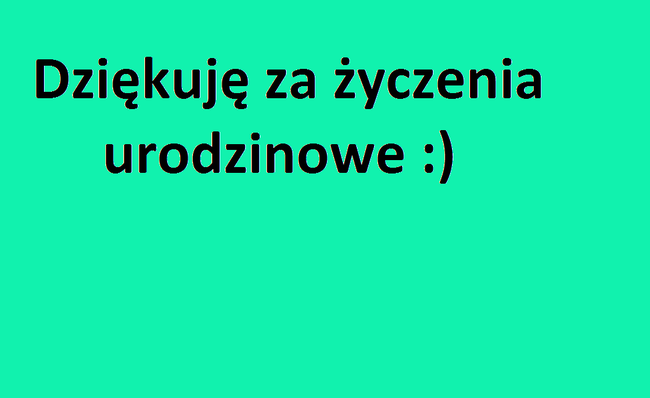 Podziękowanie urodzinowe