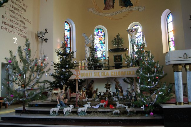 Szopka Bożenarodzeniowa w kościele pw Nawiedzenia Najświętszej Marii Panny w Orzeszu