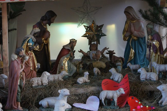Szopka Bożenarodzeniowa w kościele pw Nawiedzenia Najświętszej Marii Panny w Orzeszu.