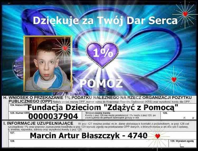 pomoc dlamarcinka  błaszczyka 1% podatku