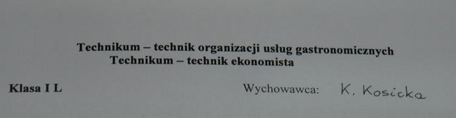 ZSP Grodzisk Wlkp. Tech. Gastronomiczne i Ekonomiczne 1 L :D cz.1