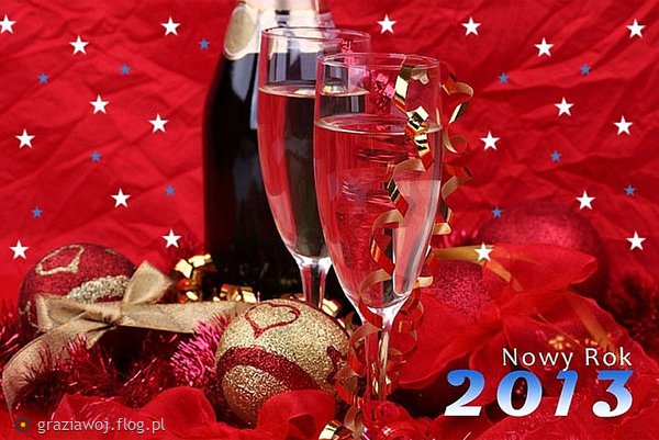 Szalonej zabawy Sylwestrowej hucznych toastów i tańca do białego rana a w Nowym 2013 Roku  przygód radości i spełnienia wszystkich marzeń !!!