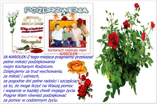 dziekuje mojm rodzicom  za trud i wychowanie