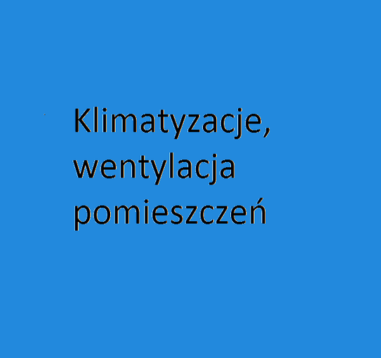 Wentylacja, klimatyzacje pomieszczeń.