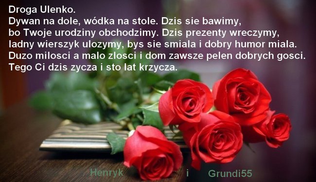 Droga Ulenko dla Ciebie Bukiet zyczen