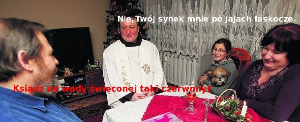 Ksiądz chodzi po kolędzie.