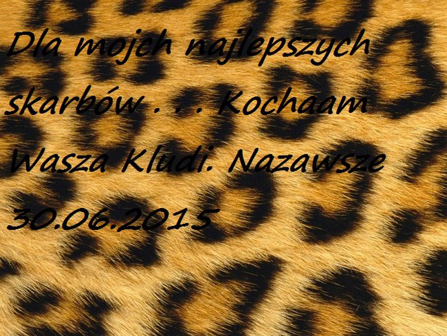 Dla Natali i Sebastiana o waszej Kludi