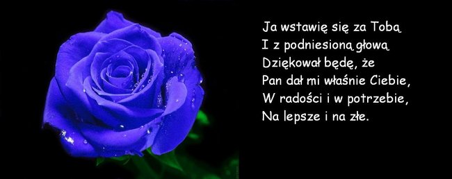 Dla ukochanej żony od Sławomira z okazji 40'stej rocznicy ślubu