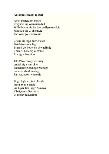 anioł pasterzom mówił