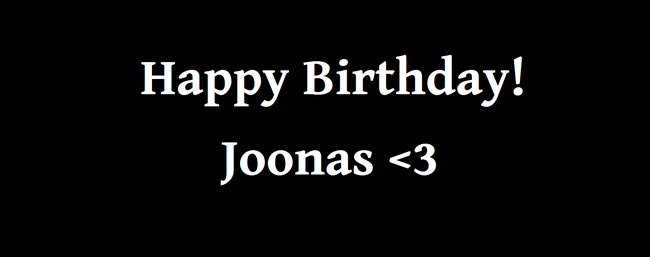 Happy Birthday Joonas!