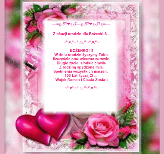 Z OKAZJI URODZIN DLA BOŻENKI S...