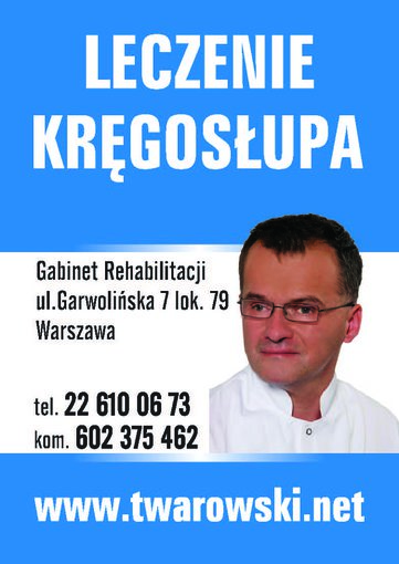 Gazeta Pacjenta Rehabilitacja Kręgosłupa  Warszawa Praga Południe Nfz