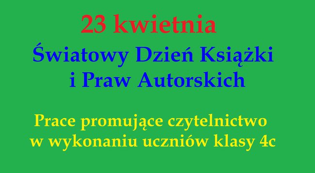 Światowy Dzień Książki w SP14