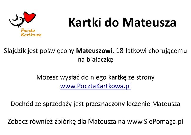 Kartki dla Mateusza