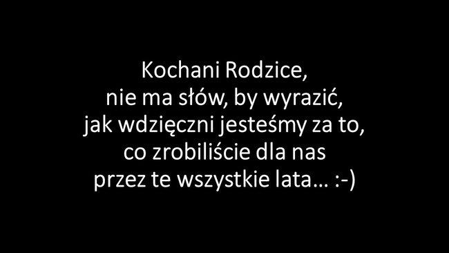 Podziękowania dla Rodziców