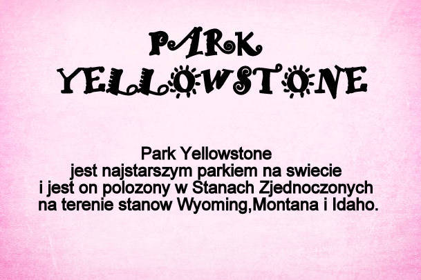 PARK YELLOWSTONE